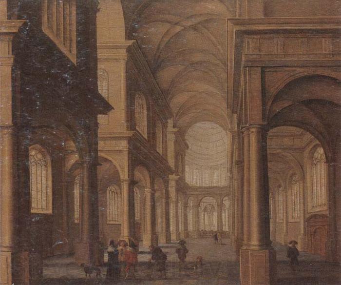 Jan Van Vucht The interior of a reformed church,with a beggar soliciting alms from an elegant company Spain oil painting art